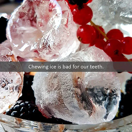 Chewing Ice Is Bad for Our Teeth